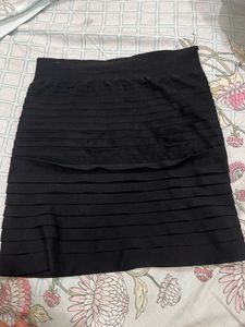 Black Ruffle Mini Skirt