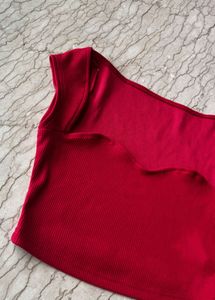 Red Ribbed Top