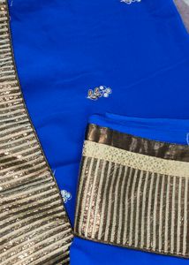 Beautiful Blue Designer Saree