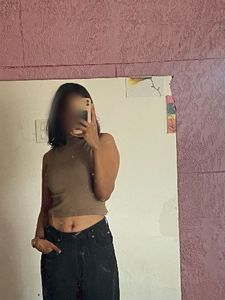 Brown Sleeveless Crop Top