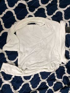 Shein Off-Shoulder Long Sleeve white Top