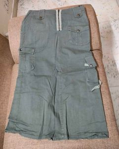 Olive Green Cargo Skirt