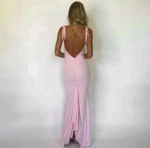 Plunging Neck Maxi Dress