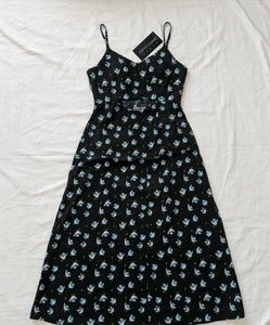 With Tag Floral Cutout Midi Dress