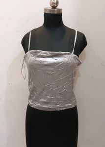 Silver Cami velvet top.new..38 around L
