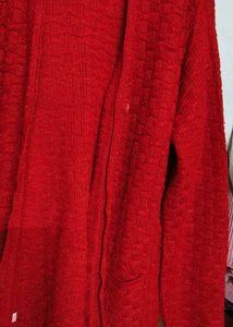 Red Knit Cardigan SWEATER