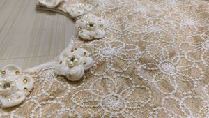Ivory Floral Lace &amp; Tulle Dress
