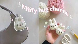Crochet miffy bag charm