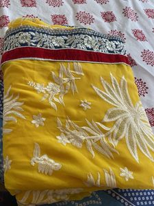 New Beautiful Mustard Coloured Saree For Wedding