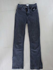 Dark Wash Split Hem Jeans