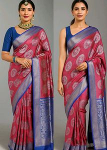 💥🆕️ Elegant Zari Saree With Peacock Buttas