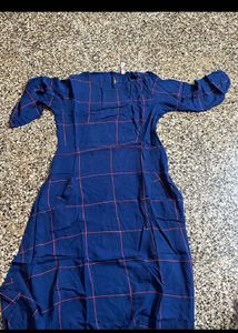 Blue Plaid Tunic Top