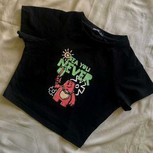 Black Body Fitted Baby Tee