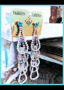 Artificial long earrings