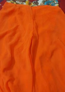 Orange Floral Lehenga Choli Set