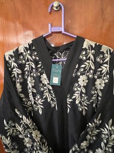 Elegant Black Embroidered burkha