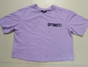 Lavendar Drop-Shoulder Loose Fit T-Shirt