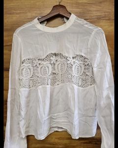Forever 21 White Lace Detail Top