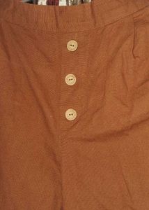 Brown Wide Leg Button Pants, new fresh, I was tigh