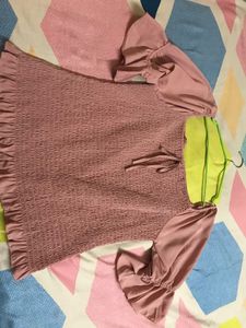 Cute Pink Ruffle Sleeve Top