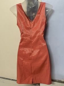 Yk2 Pintrest Silk Coral Ruched Sheath Dress