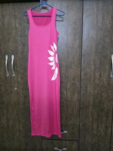Pink Floral Maxi Dress