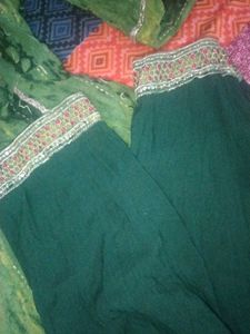Green Ethnic Gown with pant and dupatta