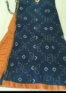 Elegant Blue &amp; Orange Kurta