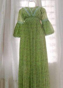 Green Floral Maxi Dress