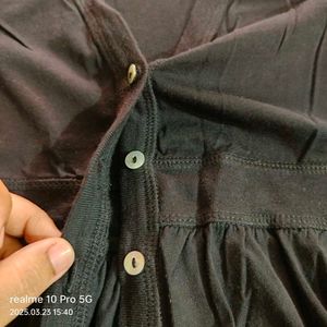 Black Button-Down Top