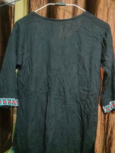 Elegant Embroidered Black Kurti