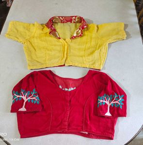 [Combo]Vintage Embroidered Blouses - Set of 2