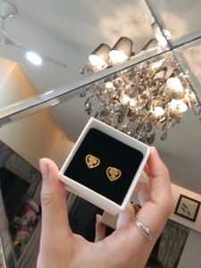 Gold Heart Earrings