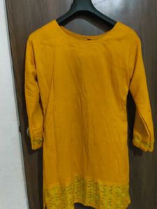Yellow Short Kurti