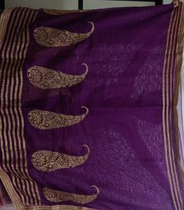 Purple Paisley Saree