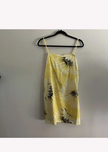 Sunflower Print Mini Dress