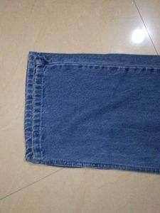 Blue Denim Straight Leg Jeans