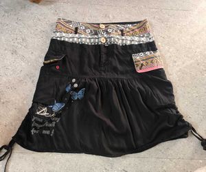 Patchwork detail Ruched skirt