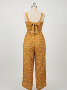 Yellow Floral Print Jumpsuit