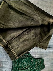 Copper Brown Color Tissue Saree.