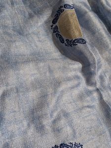 Sky Blue And Red Fabric