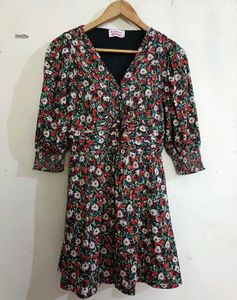 Unused Floral Black Dress