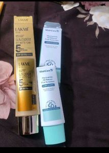 Combo Of Lakme Or Wishcare Sunscreen New No Coin