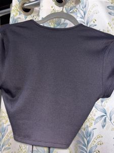 Black Ruched Crop Top