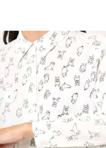 Ajio Rio Women White Shirt With Cute Puppy Details