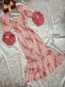 Pink Floral Maxi Hawaiian Summer Dress💕