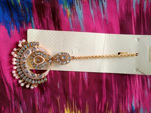 Combo of Maangtika beads pink, ad mangtika