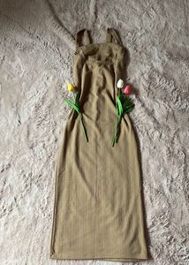Elegant Khaki Maxi Dress