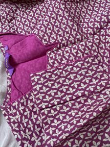 Purple Printed Kurta Top
