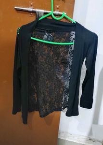 Half Net Black Shrug